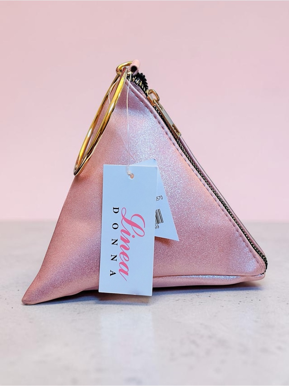 Pink Triangle Cosmetic Pouch with Keyring